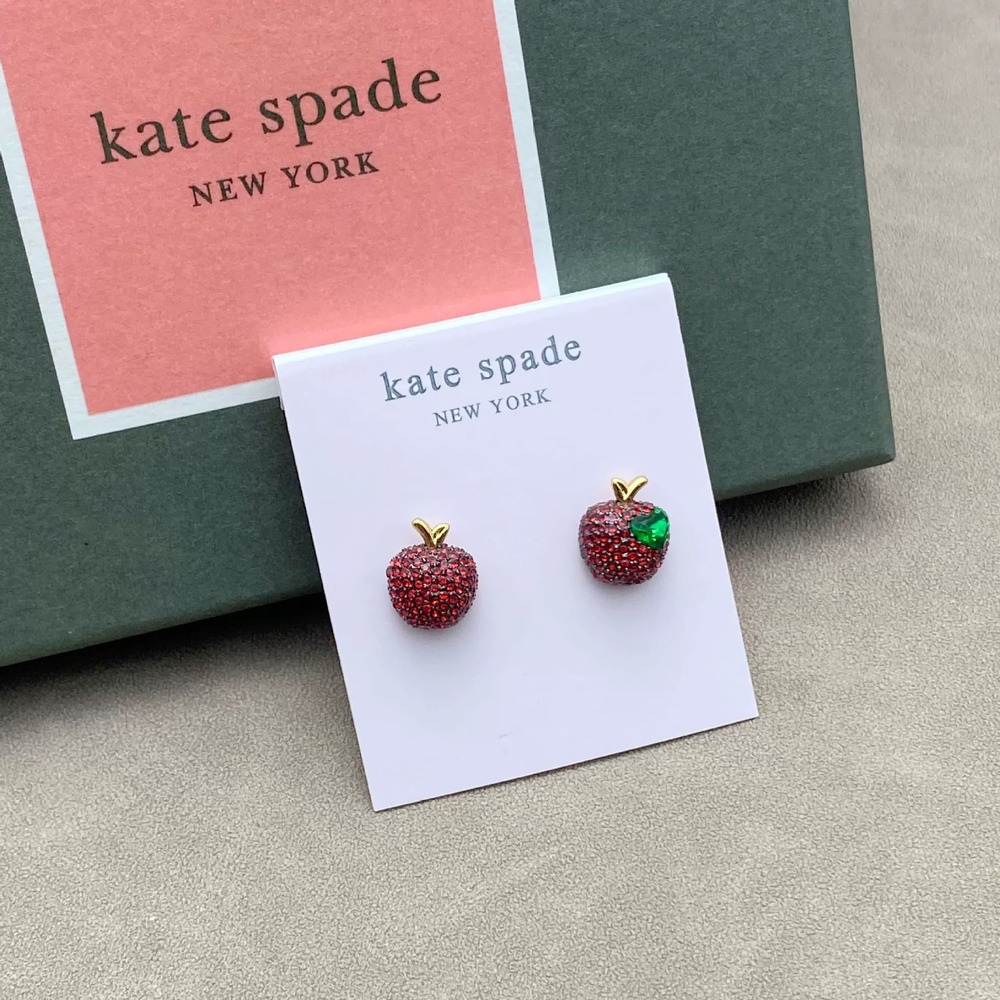 kate spade Full Diamond Red Apple Stud Earrings